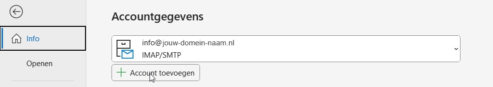 account toevoegen Outlook